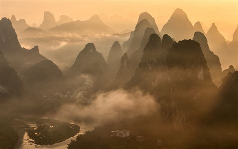 Nature Landscape Photography Mountains River Mist Morning