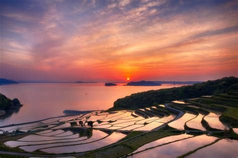 Kyushu Japan Wallpaper Rice Terrace Sunset 2048x1367 Wallpaper