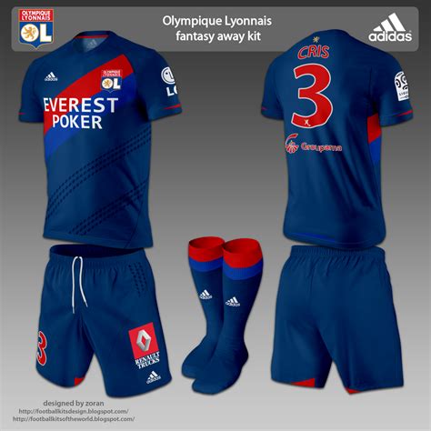 Lyon home and away football shirts (see all 2 products ). football kits design: Olympique Lyonnais fantasy kits