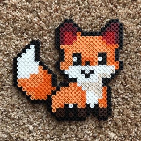 Cute Fox Perler Bead In 2021 Perler Beads Easy Perler Bead Patterns