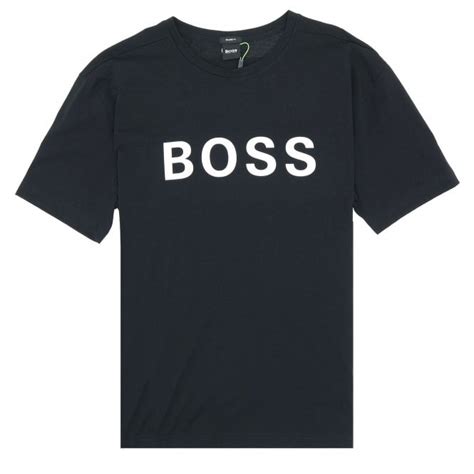 Boss Athleisure Rubberised Chest Logo Black Tee Mens From Pilot Uk