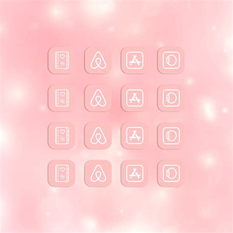 Light Pink App Icons Widget Iphone Home Screen App Covers Ios Etsy