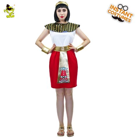 Adult Egyptian Queen Costume Women Embroidered Elegant Cosplay Outfits Carnival Role Play Fancy