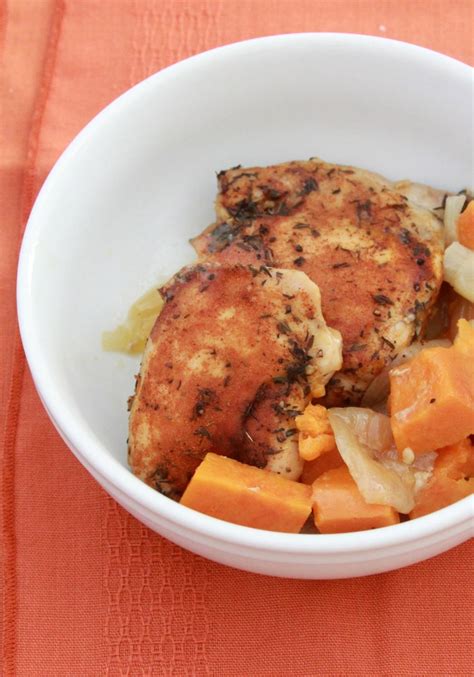 Slow Cooker White Wine Chicken Thighs With Sweet Potatoes