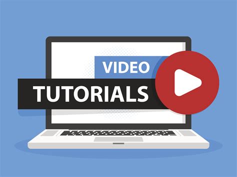 Online Video Tutorials Education Button In Laptop Notebook Computer
