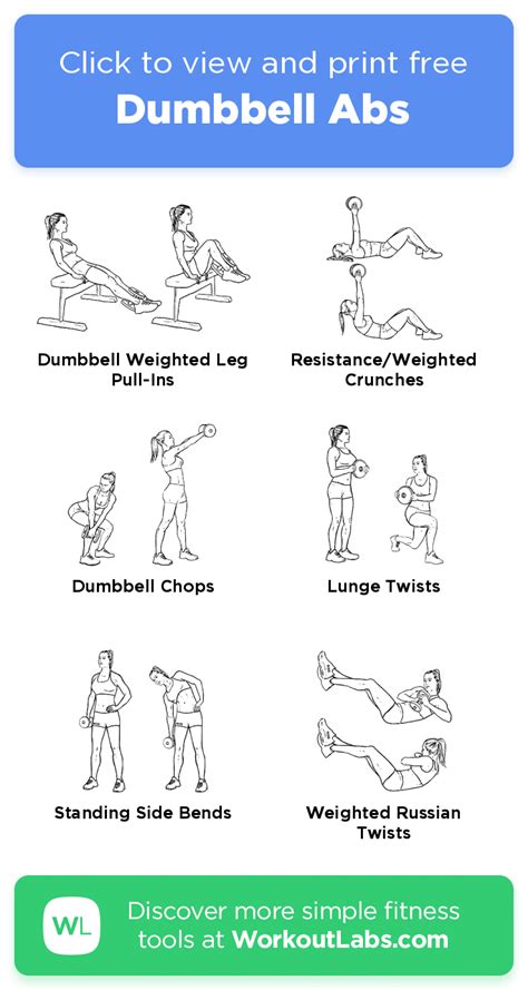 Free Workout Dumbbell Abs 1 Min Exercise Routine Try It Now Or