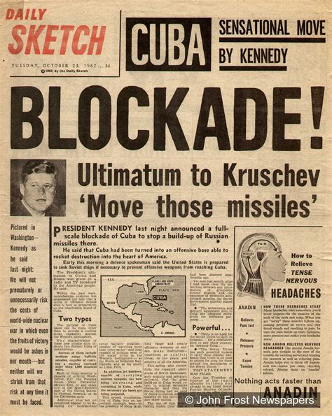 Awasome Cuban Missile Crisis 1962 Newspaper Article References