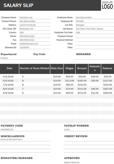 14 Free Salary Slip Templates Ms Word Excel And Pdf Samples Payroll