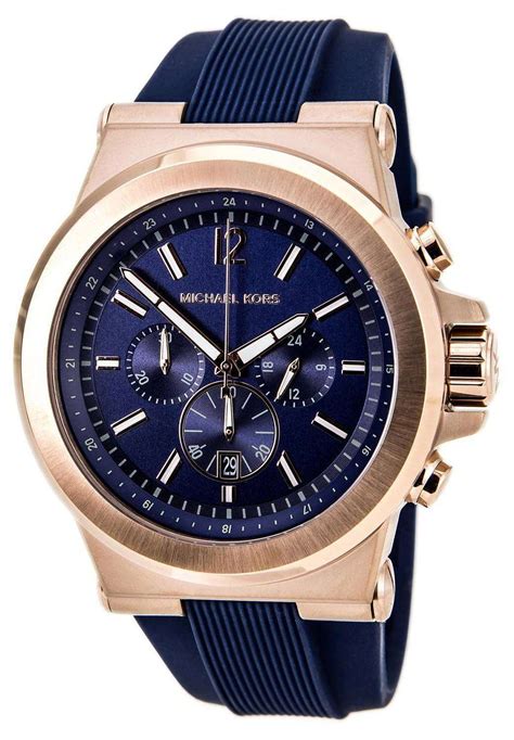 Michael kors chronograph dylan navy silicone strap mk8295 men's watch