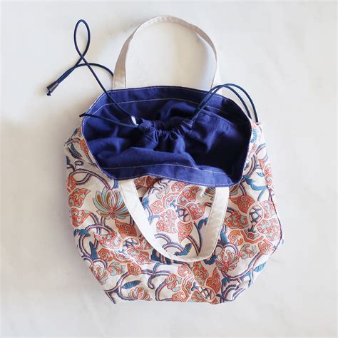 Indian Cotton Blue Project Bag Sewn By Sara Natural Yarns
