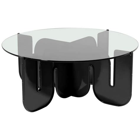 Modern Coffee Table Minimalist Flat Pack Center Table In White Clear