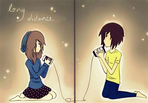 Anime couple long distance relationship on we heart it. Long Distance . . . by candacecupcake on DeviantArt