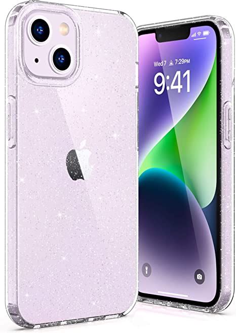 Ulak For Iphone 1413 Case Clear Glitter Soft Tpu Cover Anti Scratch