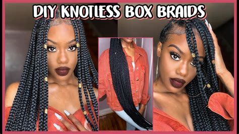 Diy Knee Length Knotless Box Braids Adaisha Miriam Youtube