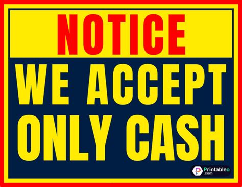 20 Printable Cash Only Sign Download Free Pdfs