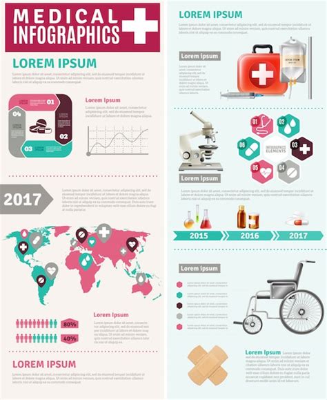 Free Vector Medical Healthcare Worldwide Research Infographic Poster