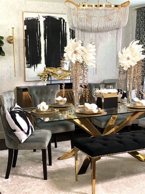 Tufted Dinning Chairs Gold Dining Room Luxury Dining Room Dining