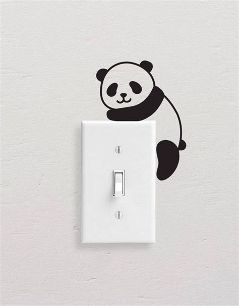 Panda Wall Decals Panda Light Switch Decal Simple Panda Etsy Simple