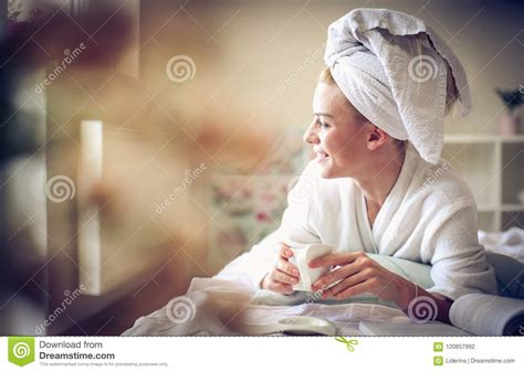 Morning Coffee In Bed Stock Photo Image Of Lifestyle 120857992