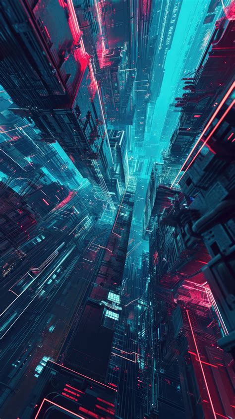 Cyberpunk Cityscape Futuristic City Neon City Lights Science Fiction