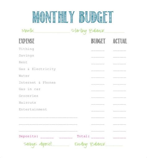 Simple Budget Template 9 Free Word Excel Pdf Documents Download