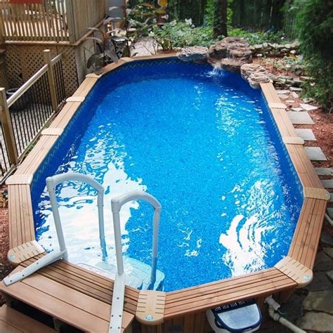 When other manufactures void the warranty with any more then a few inches of soil up against the pool, battleship by the makers of doughboy does not! Boreale semi inground | Semi inground pools, Pool ...