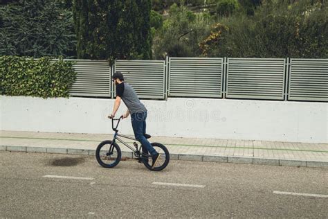 guy riding his bicycle stock image image of casual 133578483