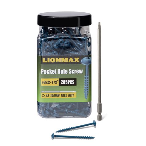 Lionmax Pocket Hole Screws 8 X 2 12 Pocket Wood Screws 285 Pcs