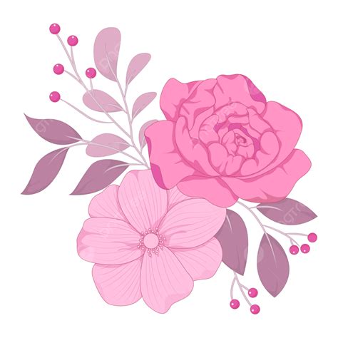 Pink Spring Flowers Vector Hd Png Images Spring Stiker Bunga Musim
