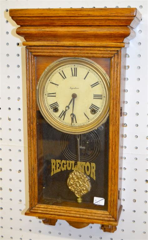 Sold At Auction Antique Oak Sessions 14 Size Store Regulator Wall