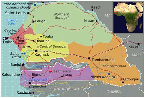 Geographical Context Map Of Senegal Showing Regions And Boundaries