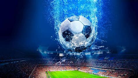 Ball In Water On Top Of Football Court Hd Football