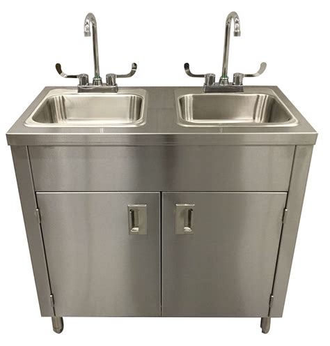 2 Compartment Portable Stainless Steel Sink Portable Sink Depot