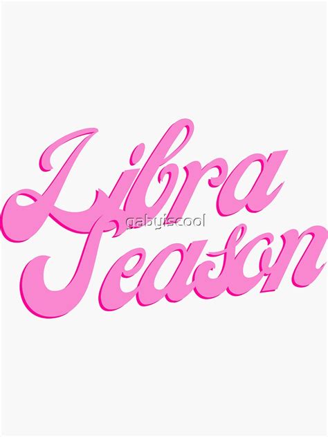 Libra Season 70s Font By Gabyiscool Sticker For Sale By Gabyiscool
