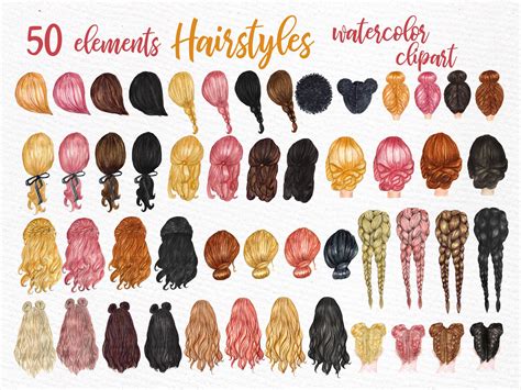 Hairstyles Clipart Girls Clipart Custom Etsy Hair Clipart Party Hairstyles For Long Hair