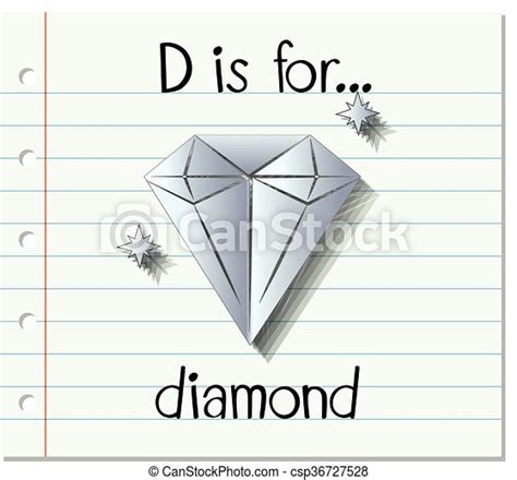 Flashcard Letter D Is For Diamond Illustration Canstock