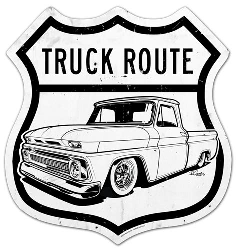 Us Truck Route Metal Street Sign Chevy Trucks Classic Chevy Trucks