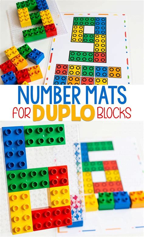 Free Printable Duplo Counting Mats For Preschoolers Kindergarten Math