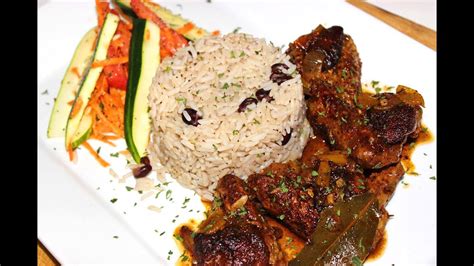 caribbean brown stew chicken with rice and peas recipe youtube