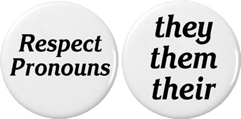 Set 2 Respect Pronouns They Them Their Pinback Buttons Pins Clothing