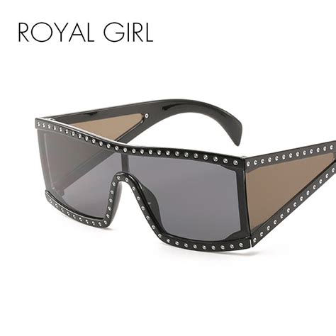 royal girl luxury square sunglasses women oversize shield sun glass female vintage flat top