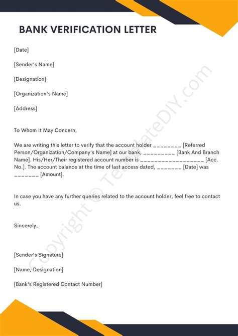 Bank Verification Letter Sample Template In Pdf Word Lettering