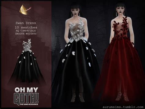 The Sims Resource Oh My Goth Swan Dress