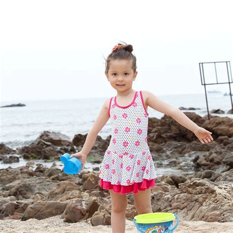 New Model Cute Baby Girl Swimwear One Piece With Flower Pattern 3 12y