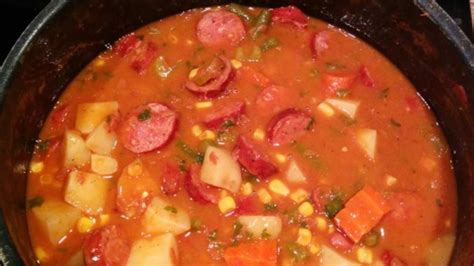 Serve with shredded cheese, sour cream, and cornbread. Pinto Bean and Sausage Soup Recipe - Allrecipes.com