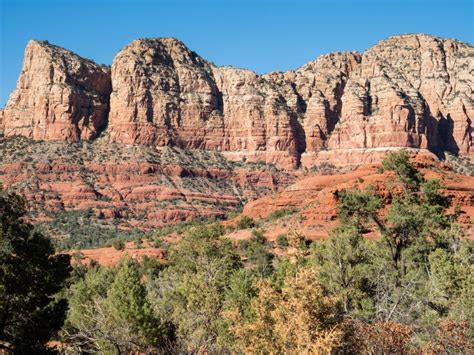 Scenic View Of Red Rock Formations Sedona Az Usa Stock Photo