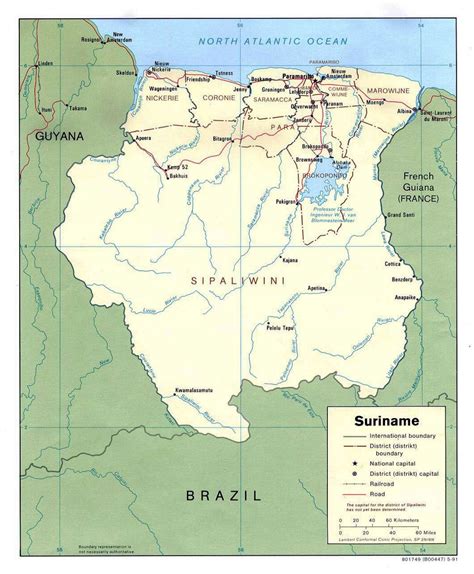 Large Detailed Political And Administrative Map Of Suriname Suriname Images