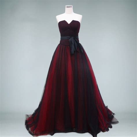 Buy New Arrival A Line Black And Red Prom Dress