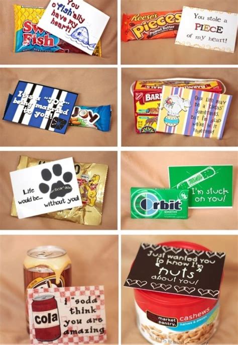 We are in firm agreement that chocolate and humor are two of the best things the world has to offer. Candy puns | Cute boyfriend gifts, Homemade gifts, Diy gifts