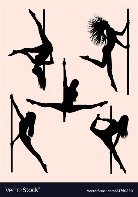 Beautiful Pole Dancer Silhouette 03 Royalty Free Vector